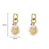18K Gold-Plated Stainless Steel Crab Flower Ocean Earrings