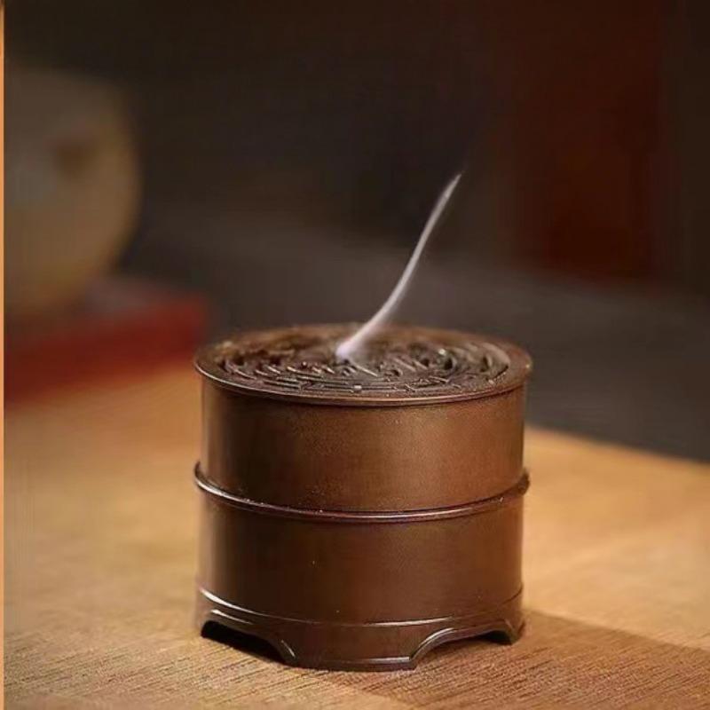 Incense Seal One Body Censer Pure Cupper Dot Gold Zendo Indoor Office Scented Coil/tower Decoration Incense Seal Gift Box Set