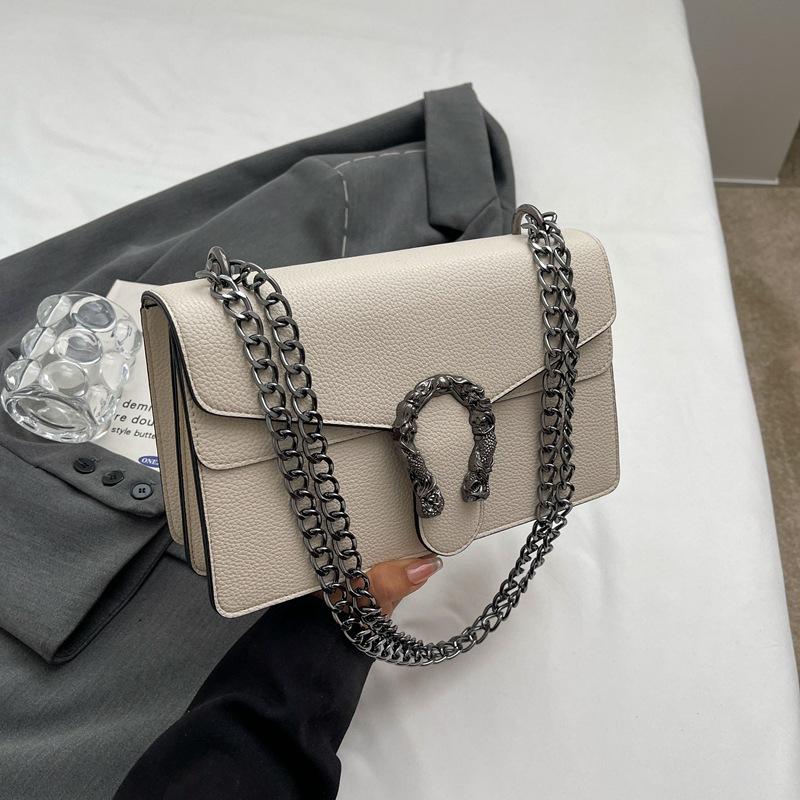 New High-end Light Luxury Solid Color Chain Bag Single Shoulder Oblique Span Trendy Women's Bag