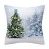 Snow Christmas Pillowcase Blue and White Printed Cushion Cover Snowflake  Tree Throw
