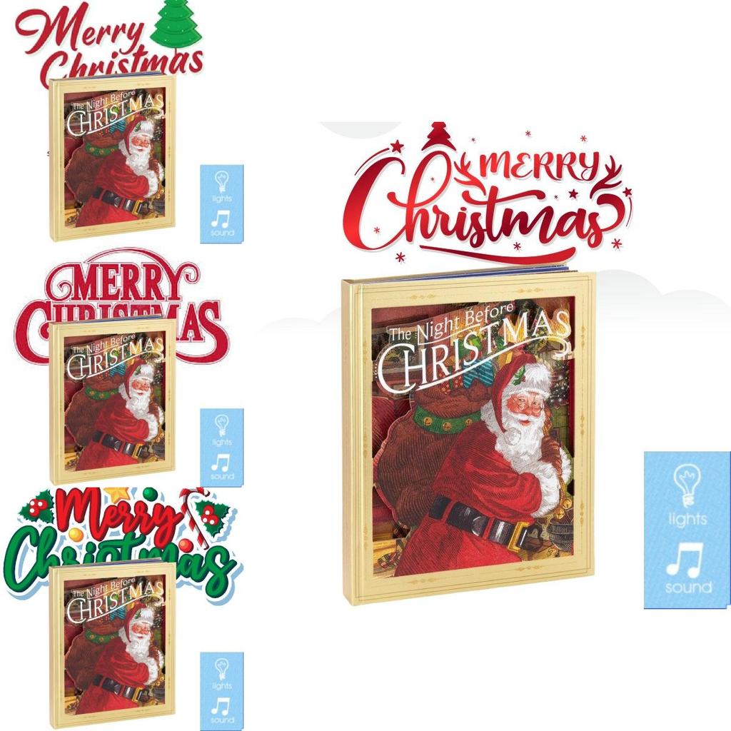 Enchanting Night Before Christmas Pop-up Book With Sound And Lights For Festive Decor