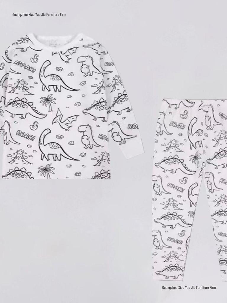 2026 Herbst Mädchen bedrucktes Rundhals-Langarm-Pullover-Set