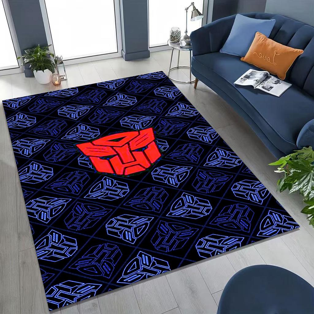 Cartoon T-Transformers Autobots Optimus Prime Rug for Bedroom Living Room Sofa Home Doormat Decor, Large Kids Non-slip Floor Mat