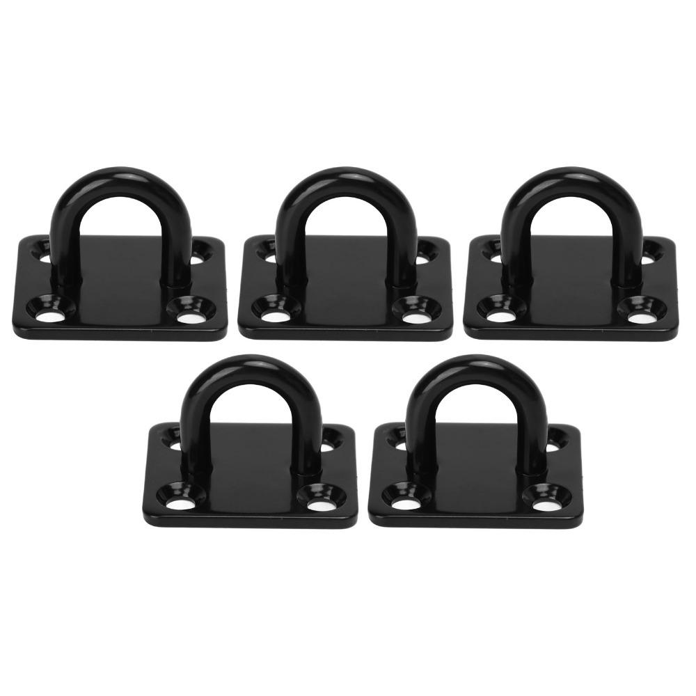 5 Pcs 5/6/8mm Ceiling Hook Thickened Black Door Hanging Buckle Stainless Steel Reinforced Load Bearing Buckle Outdoor Activity