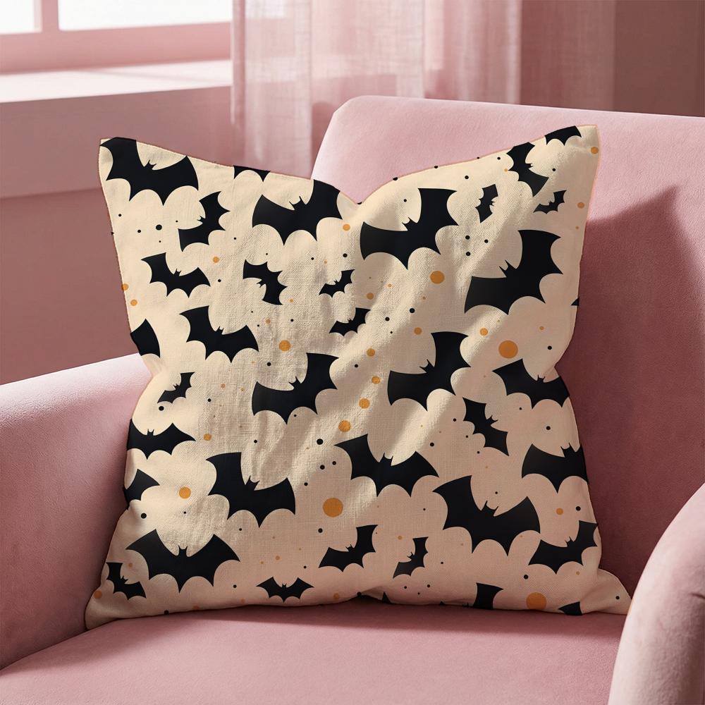 Halloween scary bats Cushion Cover Multi-Scene Pillow Cover for Home & Car - Reversible, Soft & Durable for Daily Use