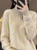 Autumn-Winter High Neck Women's Zipper Pullover Sweater - Loose Knit Long Sleeve Top
