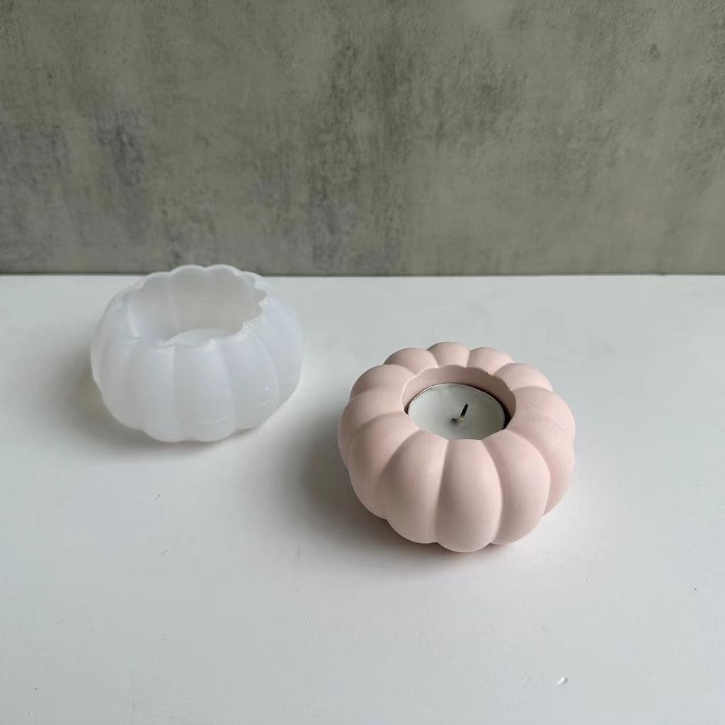 2pcs Pumpkin Candle Holder Silicone Mold
