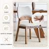 Set of 2 Dining Chairs with Butterfly Backrest, Modern Wood Chairs with Padded Seat, Design Kitchen Chairs for Dining Room Living Room, Without Table