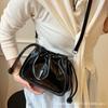 Korean version ins chain small bag women's 2025 new foreign style pleated hand bucket bag commuter shoulder messenger bag