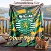 Flannel Blanket Sporting CP Print Custom Name Text Soft Throw for Sofa Bed