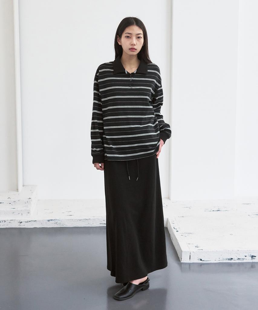 SIS A Folding Terry Long Skirt [Black]