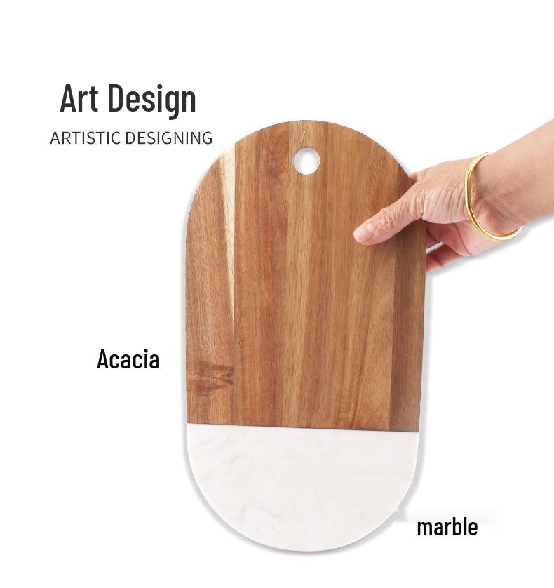 DL014 Marble Inlaid Wood Cutting Board - Home Kitchen Chopping Tool