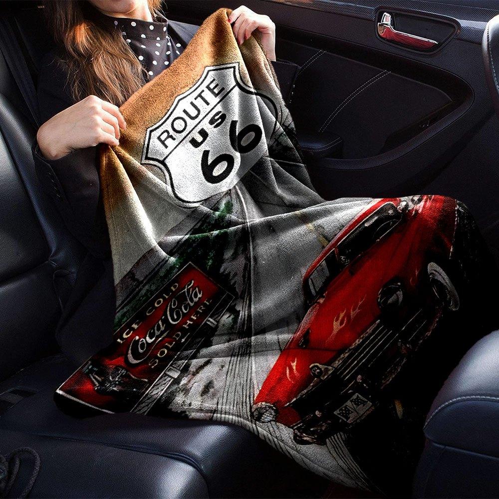 1pc Route 66 3 Blanket Soft Warm Throw for Home, Office, Travel All Season Cozy Bedding Gift, Office Cozy Accessory