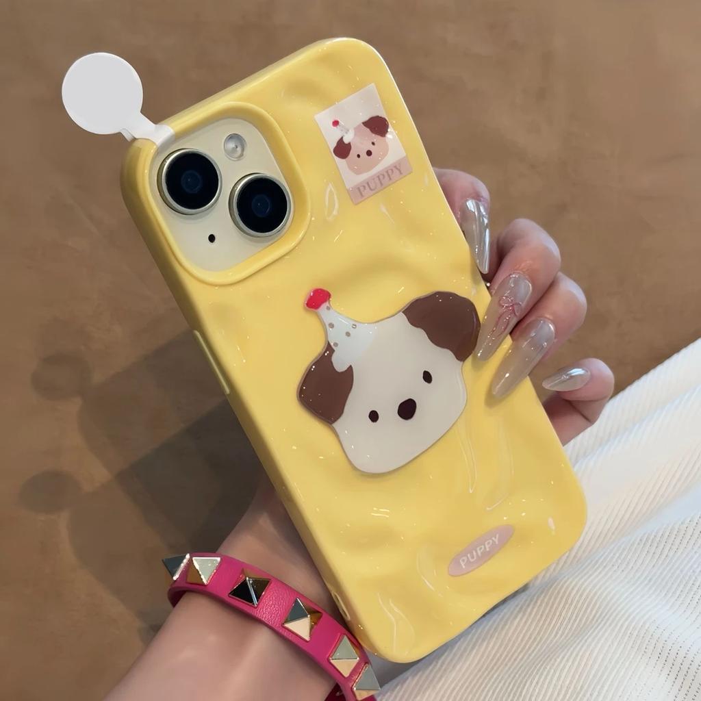 Fun hat animal patch for apple 17/16 pro mobile phone case iPhone15 meteorite pattern 13/12/14