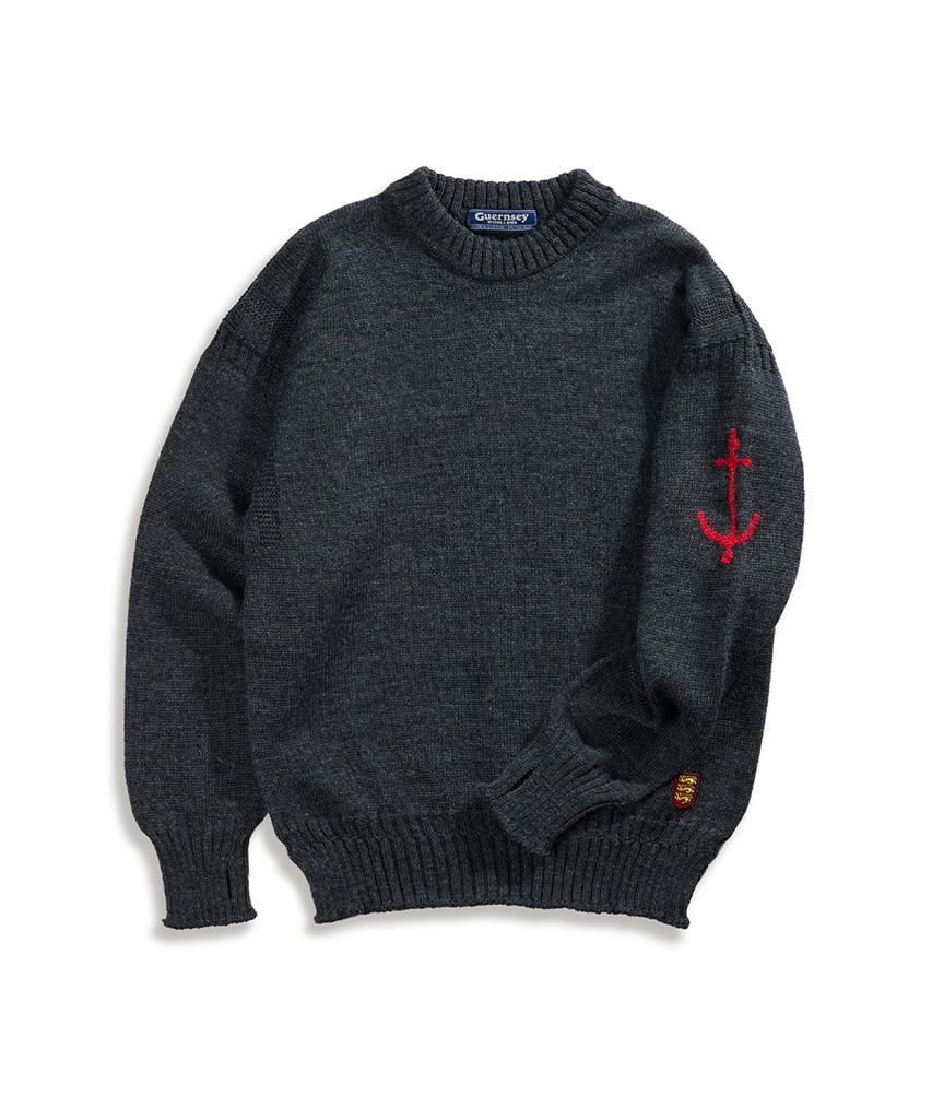 Geonjiulleunseu Crewneck Wholegarment Sweater - Charcoal