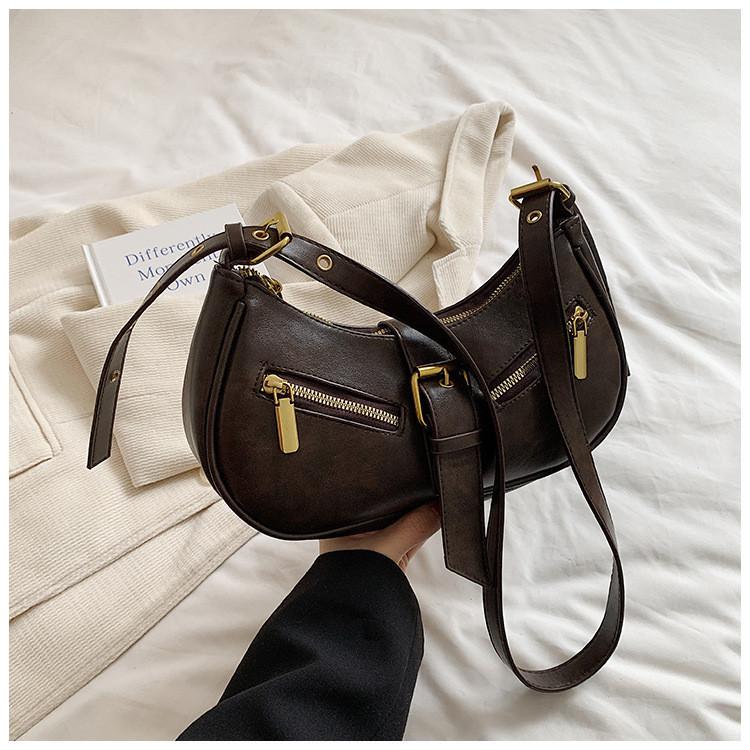 High-end Unique Design Patchwork Underarm Bag Women s Bag кофейный