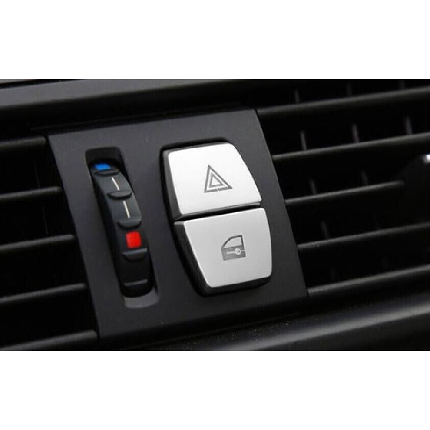 Car Warning Light Button Cover Trim Fit For BMW 5 Series Matte Silver 2011-2017