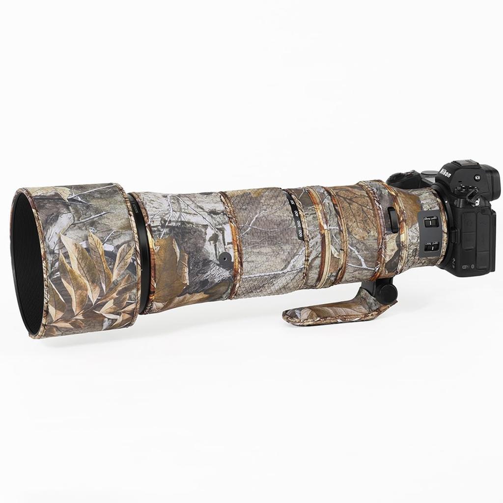 CHASING BIRDS Camouflage Waterproof Lens Coat for NIKON Z Rainproof Lens Protector 180-600mm f/5.6-6.3 VR, (Woodland, Standard)