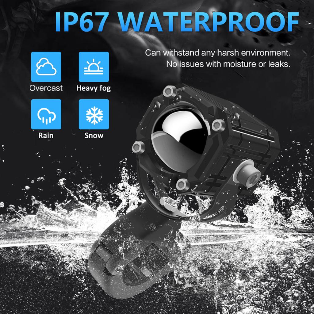 Motorcycle Spotlight Motorcycle LED Driving Lights 2pcs 12000LM 120W IP67 Waterproof Motorcycle
