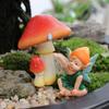 Resin Mushroom Fairy Statue Cartoon Miniature Figurine Sculptures Mushroom Doll Set Gift
