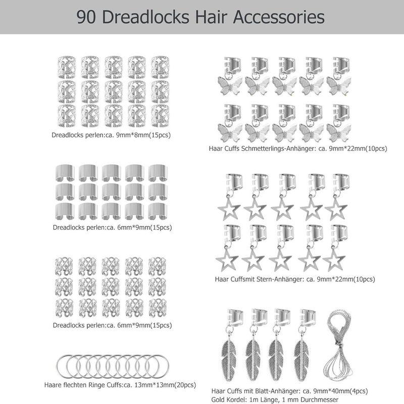 European and American Fashion Simple Metal Hollow Pattern Hair Buckle Wig Headwear Dreadlock Decoration Braided Hair Accessories DIY Accessories
