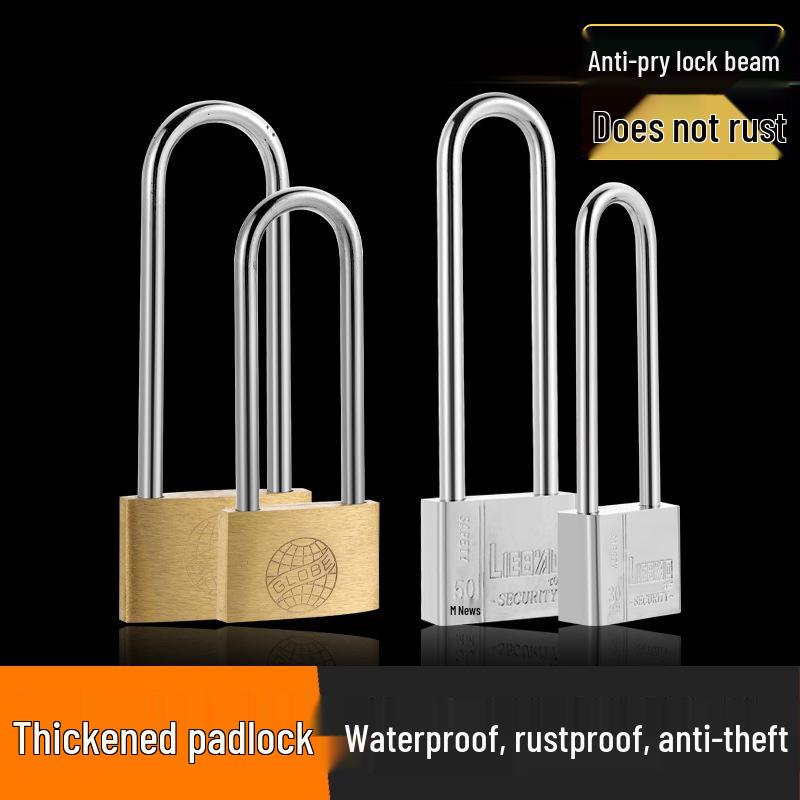 Extra Long Shackle Padlock 30mm Copper with 3 Keys for Cabinets and Doors