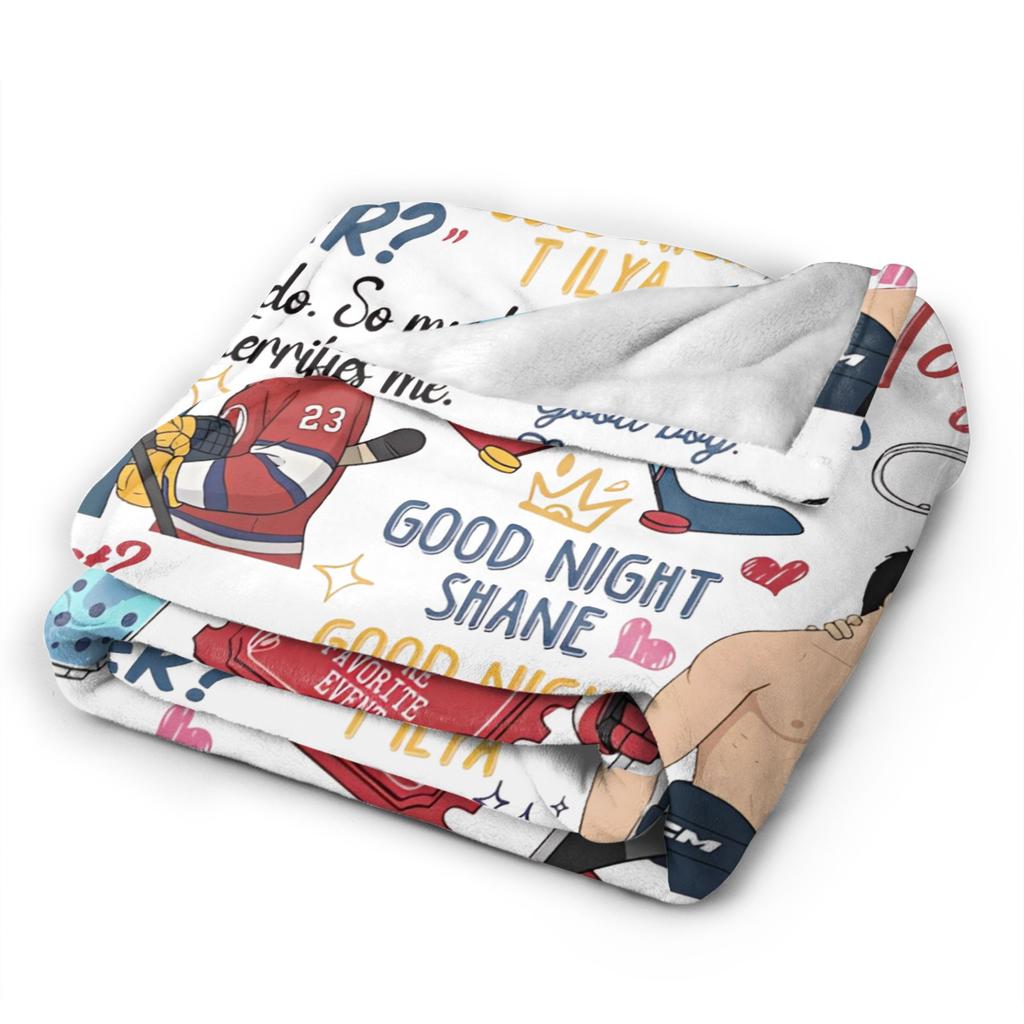 Heated Rivalry Knitted Blankets Cute Hollanov Flannel Throw Blankets Summer Air Conditioning Decoration Soft Warm Bedspreads