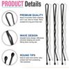 60/600pcs Black Straight Line Hair Clip U-shaped Needle Lady Hairpins Curly Wavy Grips Women Bobby Pins Styling Hair Accessories