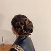 2pcs/set Double-Sided Hair Ties Plaid Hair Ropes Vintage Leopard Print Scrunchies  Commute