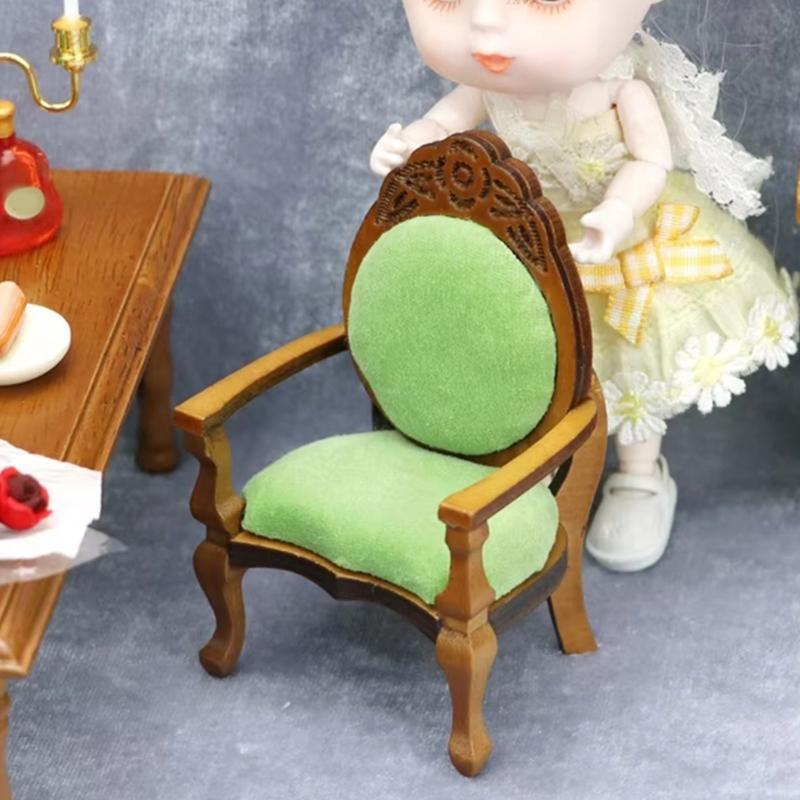 Vintage Stile Sessel Modell Figur Szene Display für 1/12 Maßstab Puppenhäuser Dekoration und Handwerksbegeisterte