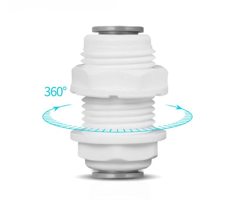 1/4" 3/8" Inch Tube OD Qqual Reudcer Bulkhead POM Quick Fitting Connector Aquarium Water Purifier Filter RO System