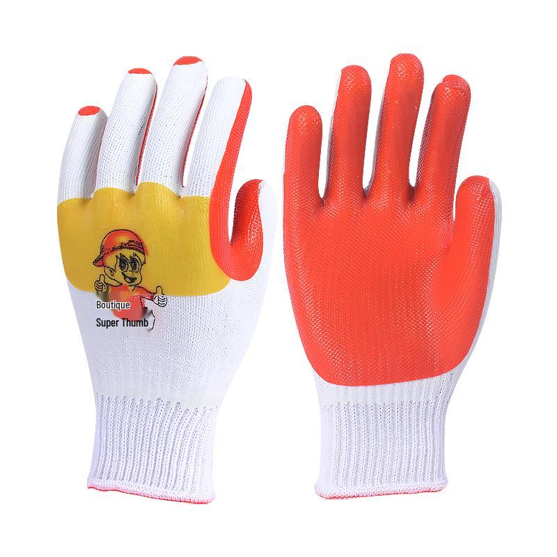 Non-Slip, Wear-Resistant Leather & Rubber Work Gloves for Construction