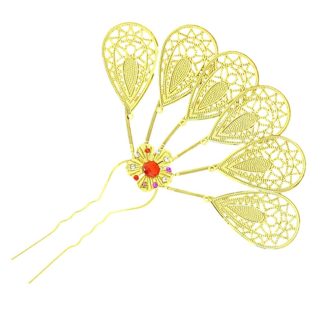 Elegant Crystal Filigree Hair Stick Buyao for Girls Ancient Chinese Hairpin Traditional Hanbiuk Decorative Cosplay