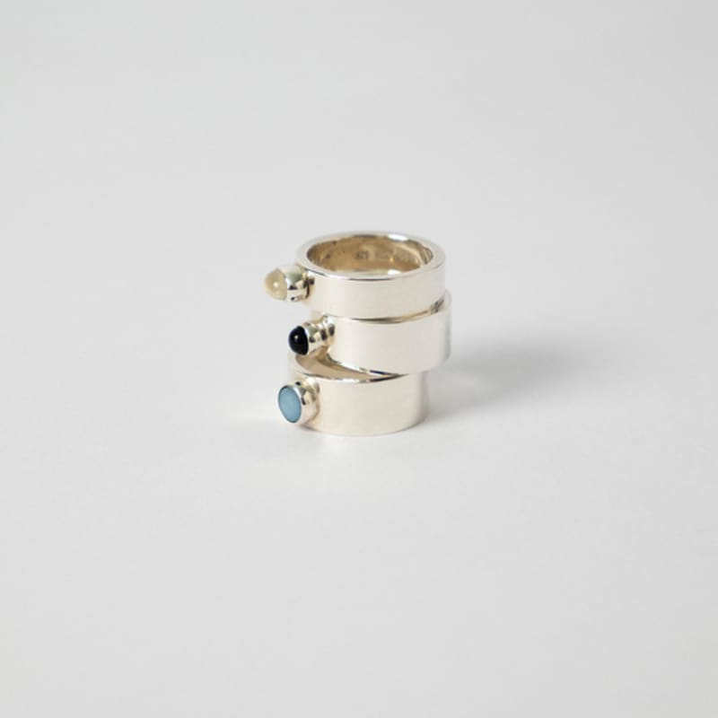 1LSTUDIO BLUE OPAL RING