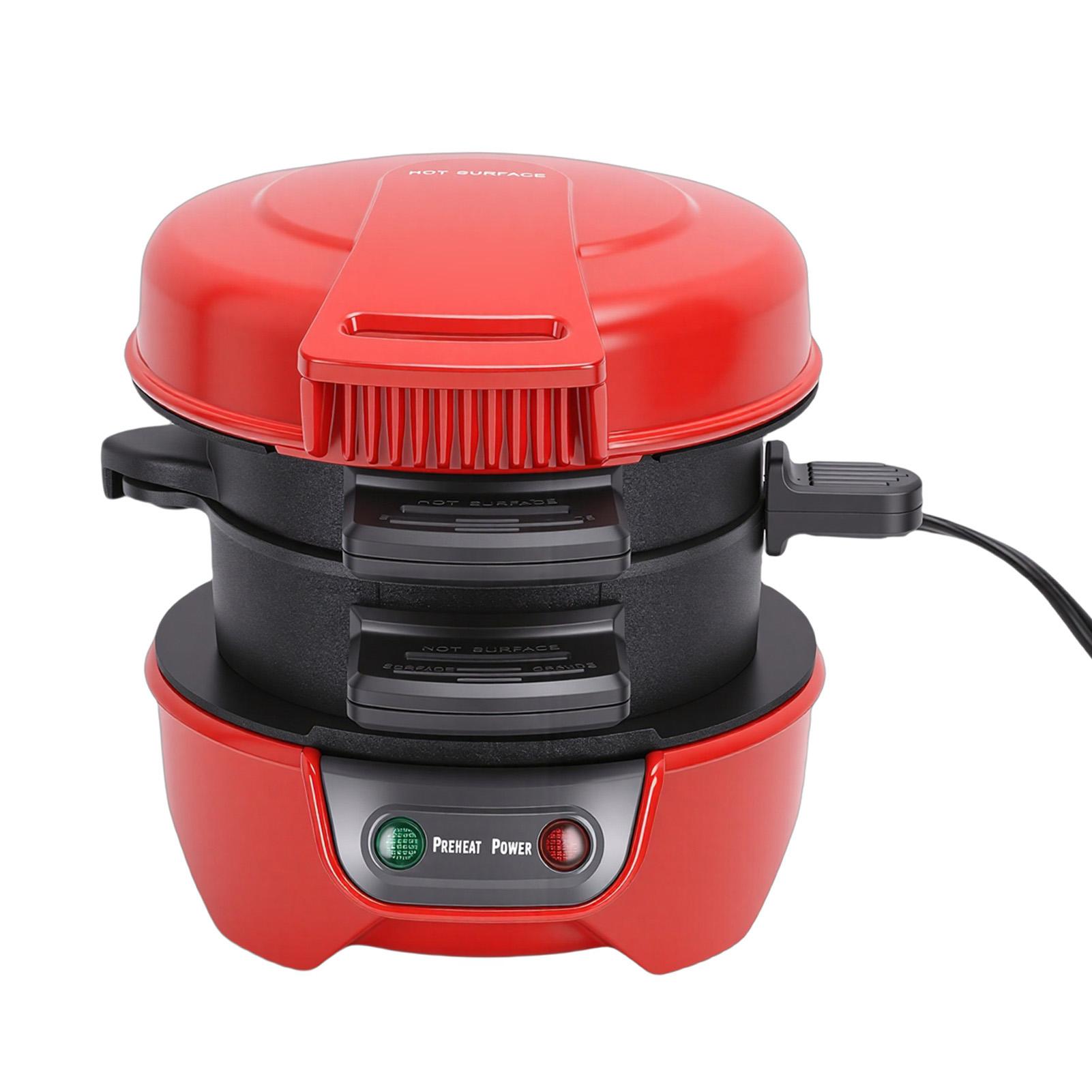 

Breakfast Sandwich Maker with Egg Cooker Ring Customize Ingredients for English Muffins Croissants Mini Waffles Red US L