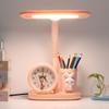 Children's LED Desk Lamp with Eye Protection, Clock, and Pen Holder - Ideal for Study and Reading