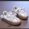 Lace Girls Shoes Autumn Winter New Kids Sneakers Soft‑Sole Board Shoes for Students