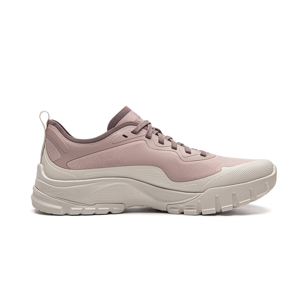 Li Ning Sandstone Sports Comfortable Shock Absorbing Wear Resistant Low Top Lifestyle Casual Shoes Women casual shoes Gray Pink AGCW114-4