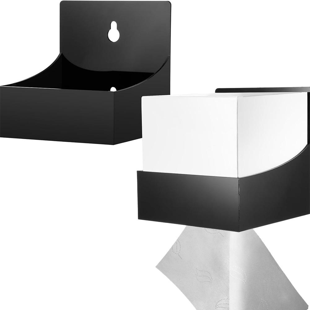 Bathroom Organizer Clear balck Acrylic Tissue Box Acrylic Construction Fits Square Tissue Packs Lightweight Design