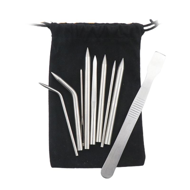 

Portable Knotter Tools Stainless Steel Lacing Needle and Smoothing Tool Fit for Leather Fit for DIY Craft Supplies
