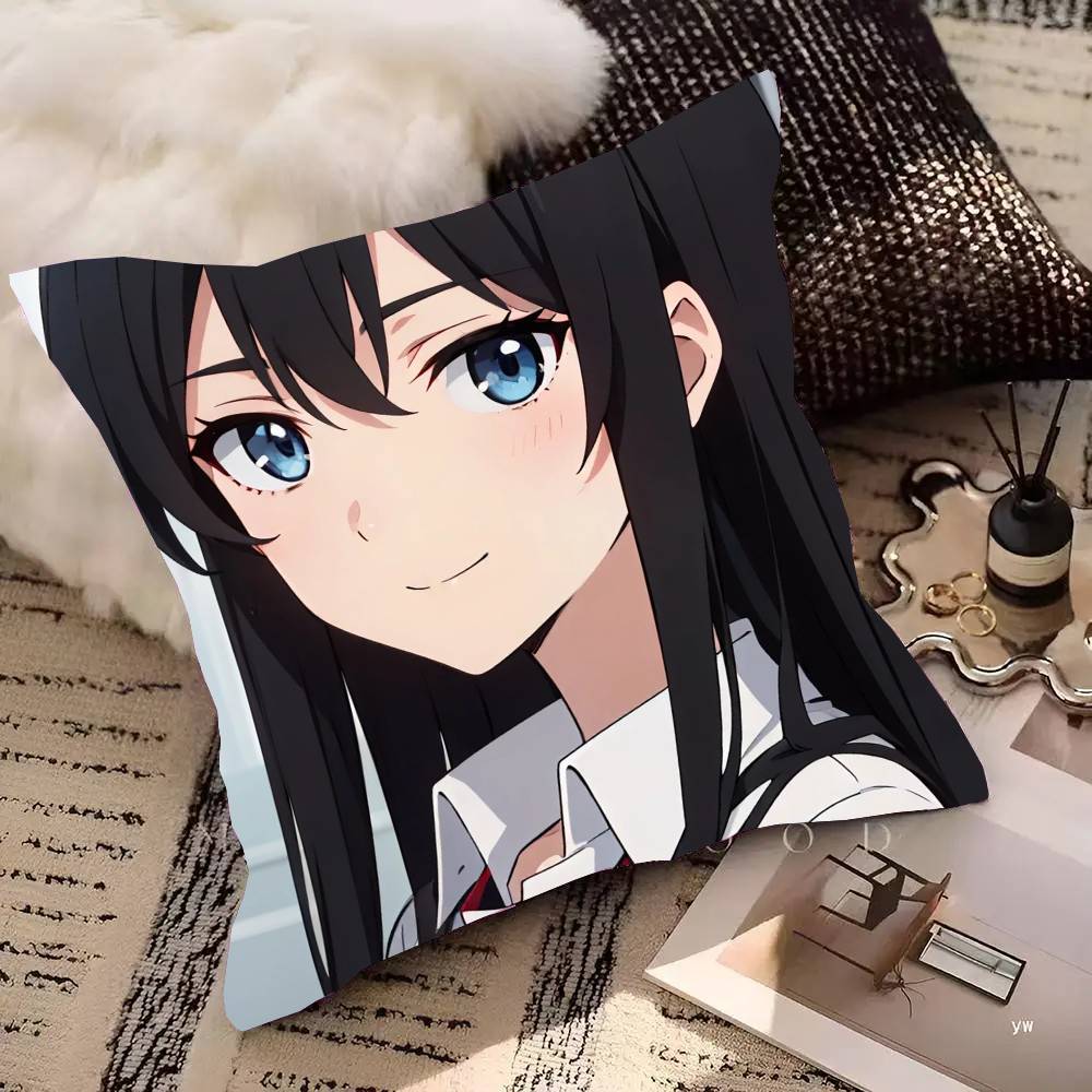 Yukinoshita Yukino Anime My Teen Romantic Comedy SNAFU Pillow Case Fashion Square Pillowcase Bedroom Sofa Room Ins Decoration