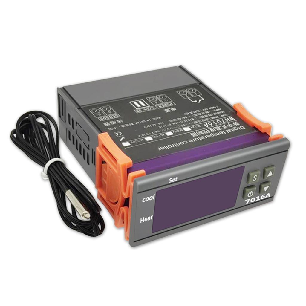 7016A Digital Temperature Switch Controller 30A High Power  Celsius   Fahrenheit  Display Heating Cooling NTC Sensor