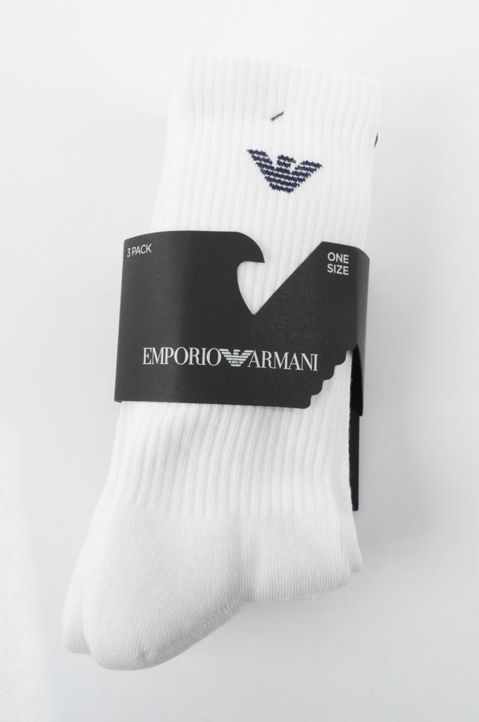Emporio Armani Calza Tennis Spugna 3-Pack Socks Set White [303133 CC300 00010]