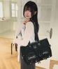 Lausanne Leopard Print Metal Logo Shoulder Bag Unisex