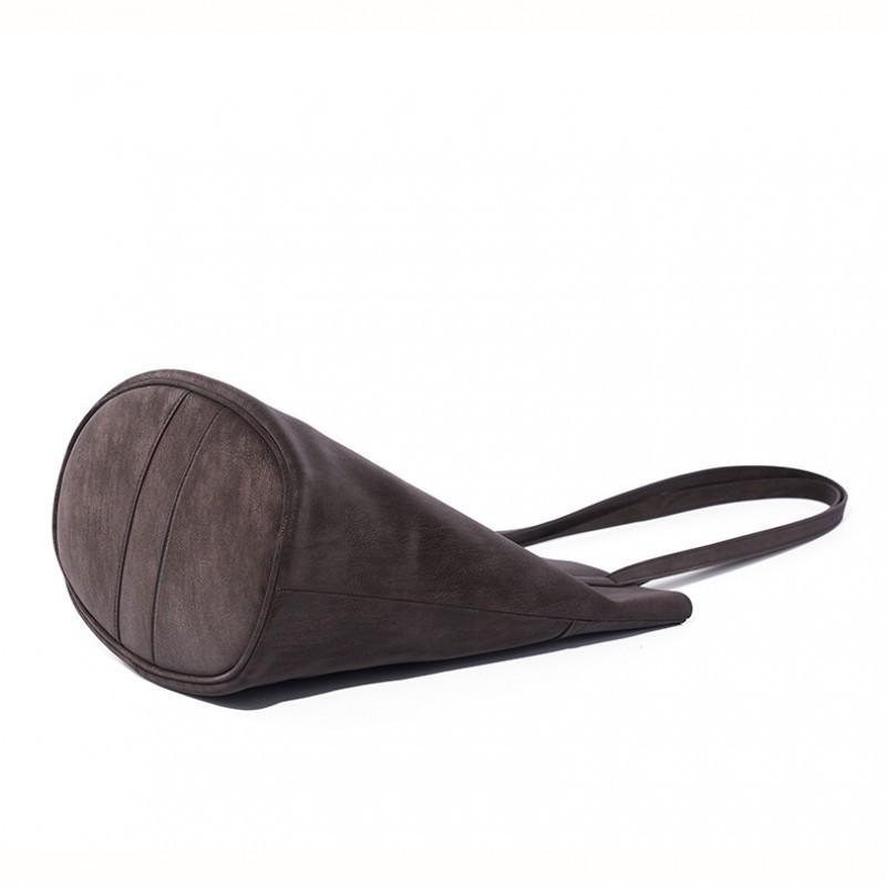 Same Lazy Bucket Bag Women's Genuine Leather Armpit Shoulder Retro Commuting Pearl Vegetable Tanned Cowhide
