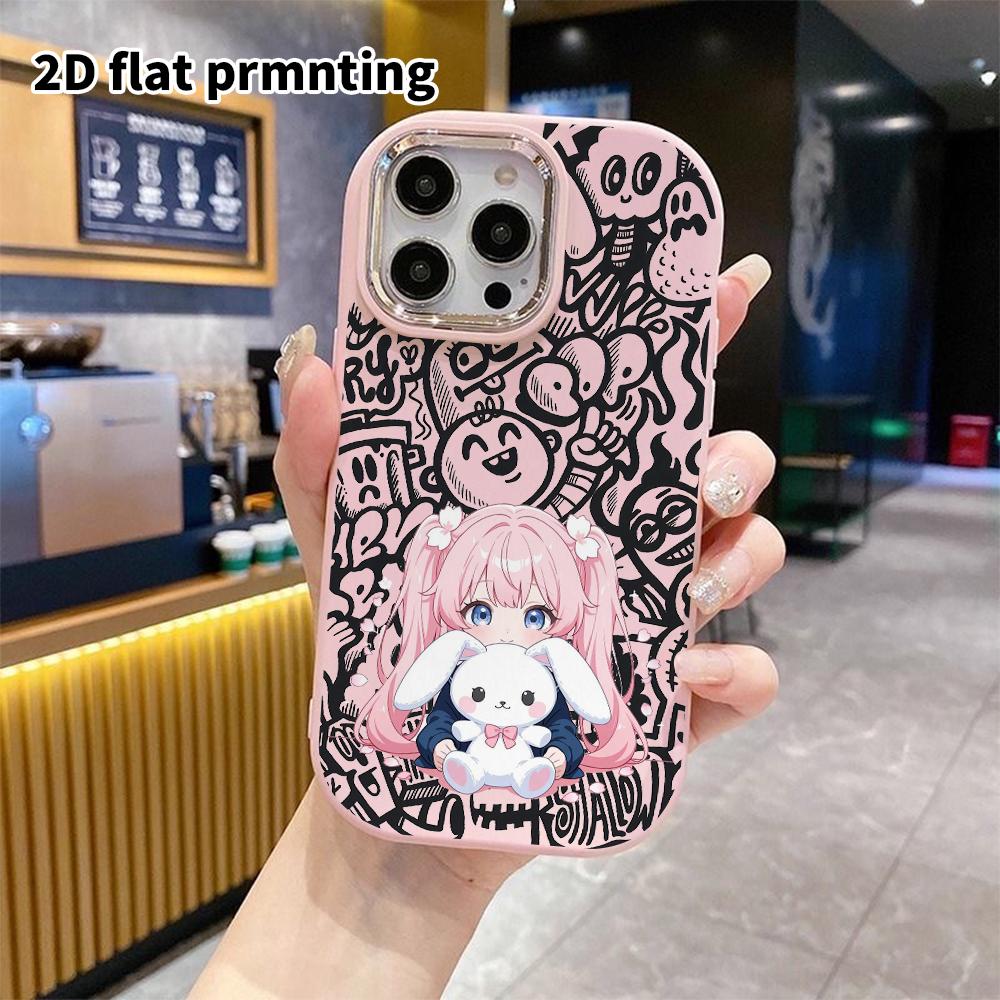 Phone Case: 2D Flat Design Suitable for iPhone 18 17 16 15 14 13 Pro Protective Case, Couple Style, Cute Design, Christmas and Halloween Gift