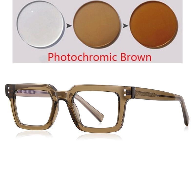 Blue Frame Light Blocker PC Shortsighted Prescription Eyeglasses for Women TR90 Material Myopic Photochromic Eyeglasses -0.5 -0.75 To -6.0