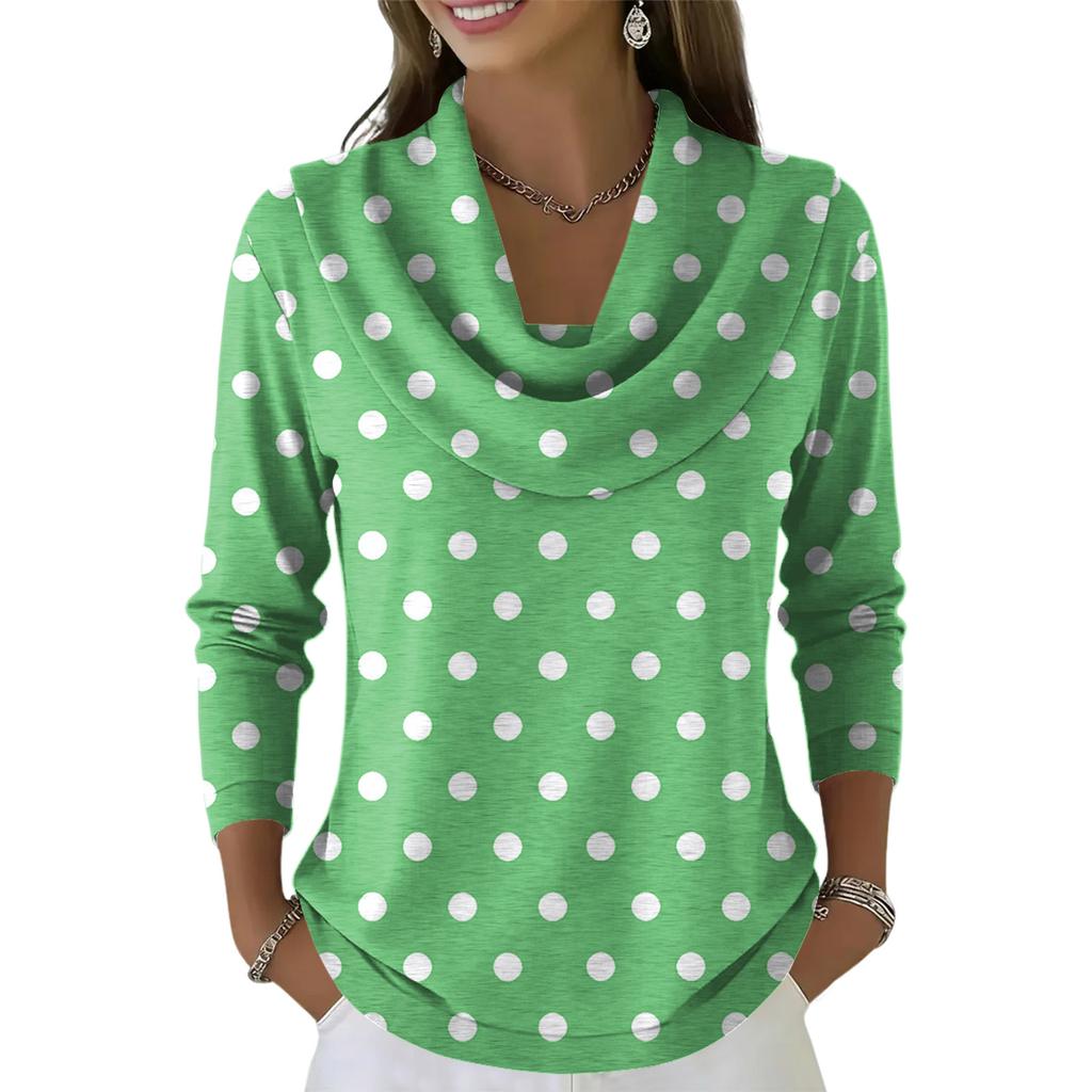 Women's Casual And Fashionable Round Neck Long Sleeved Printed Top Sweater