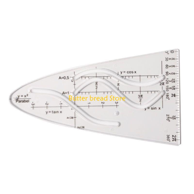 W89C Drawing Parabolic Template Measuring Tool Draft Ruler for Students Parabolic Stencil Parabolic Template Parabola Ruler