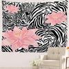 Abstract Modern Aesthetic Tapestry, Simple Dot Neutral Tones Wall Art Hanging Decoration Polyester Fiber White Ruffled Around
